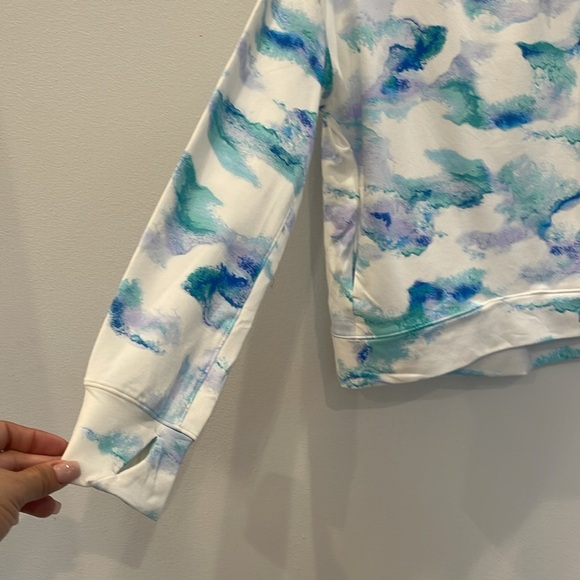 NWT All In Motion Women’s Teal Tie Dye Crewneck Pullover Sweatshirt Size SMALL - Picture 6 of 8